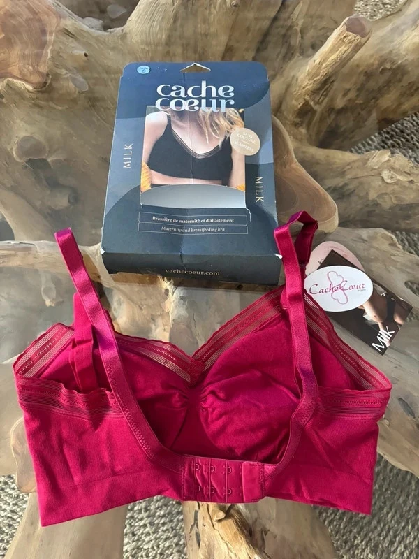 Cache Coeur maternity and nursing bra, burgundy, size S – photo 2